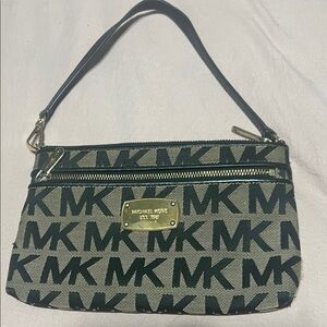 Michael Kors Black and Gray Logo Wristlet